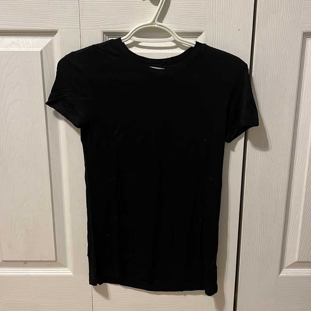 (zara) black basic tee